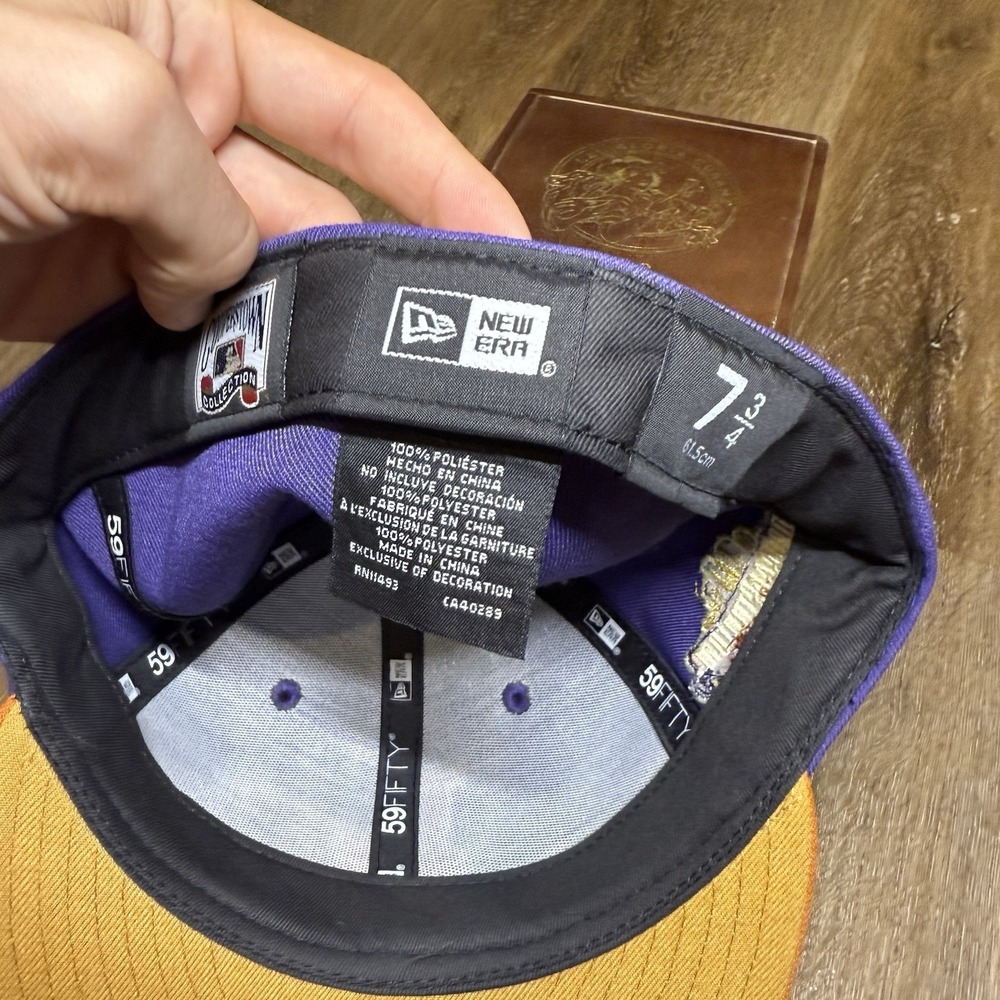 Hat Club Los Angeles Dogers New Era Cap 7 3/4 Purple‎ Orange 40th Side Patch - Picture 7 of 7